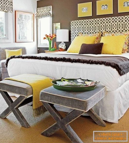 Ukrašavanje spavaće sobe s žutim dekorom