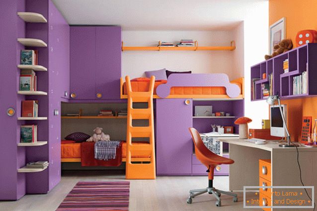 Ljubičasti narančasti dizajn za djecu