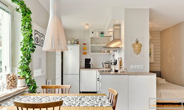 Kuhinja malog stana u Švedskoj