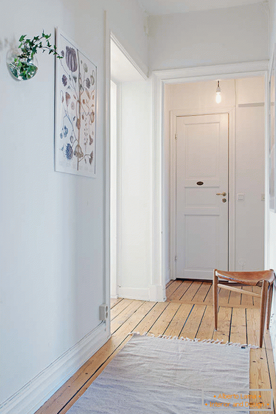 Interijer hodnika u skandinavskom stilu