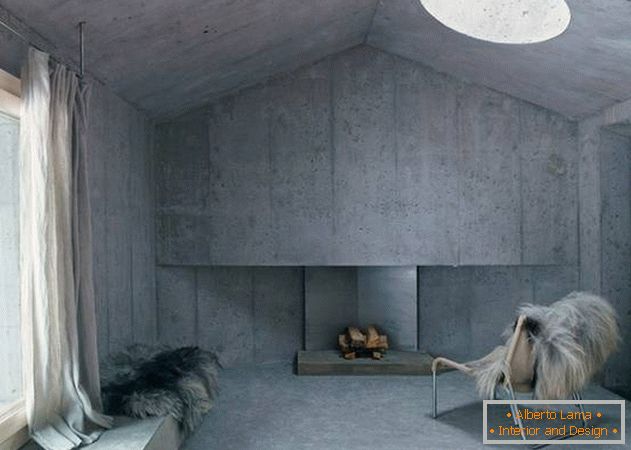 Minimalistički interijer betonske kuće