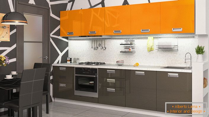 Modularni kuhinjski setovi narančaste boje - idealno rješenje za organizaciju ugodnog, toplog interijera.