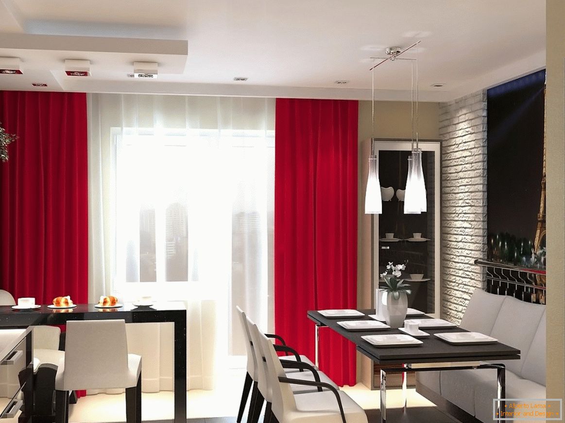 Crni i crveni kuhinjski dekor