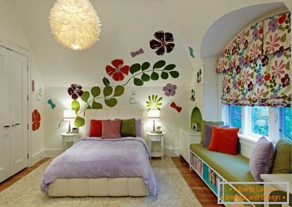Odaberite boju dječje sobe - šareni dizajn na fotografiji