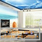 Svijetli zidni papir za salon u stilu plaže