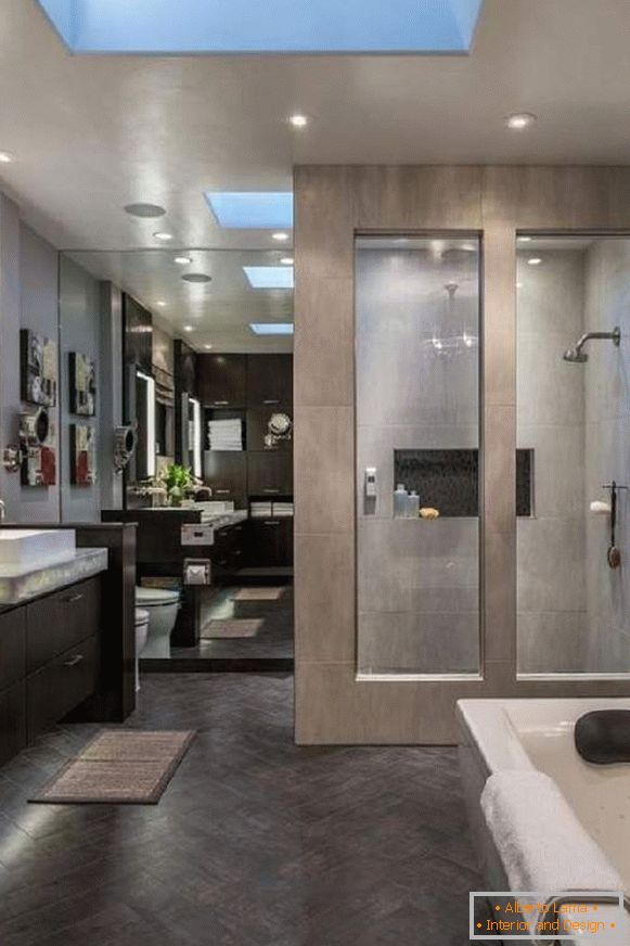 dizajn kupaonice s velikim ogledalom, fotografija 39