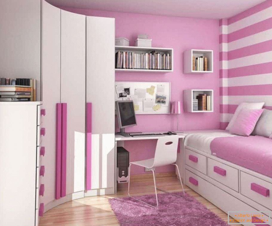 Ružičasta i bijela soba za djevojčice