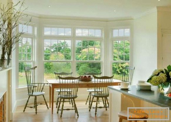 kuhinjski dizajn dnevnog boravka s prozorom zaljeva, slika 34