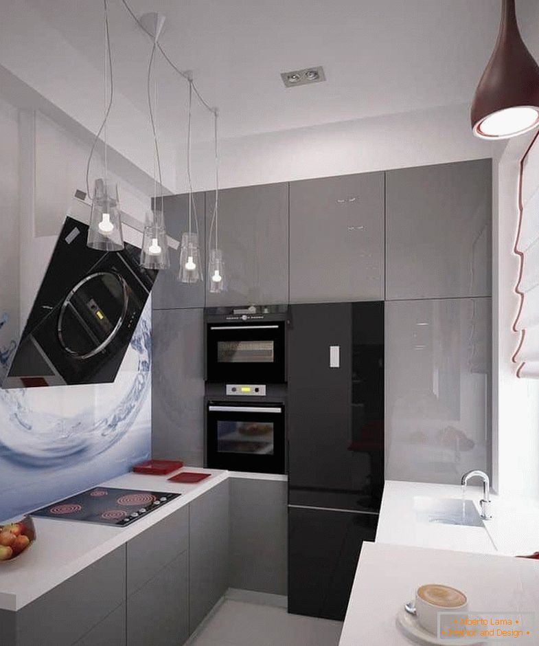 Jedan zid u kuhinji može se u potpunosti napuniti ormarićima s tehnologijom od poda do stropa