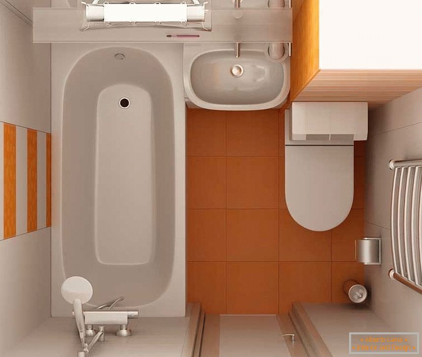 Narančasto bijela kupaonica