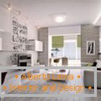 Dizajn apartmana u bijelim i sivim tonovima