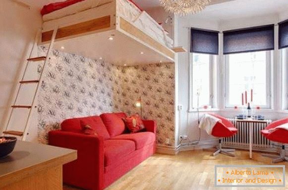 Dizajnni studio apartman 20 m2 s krevetom na potkrovlju