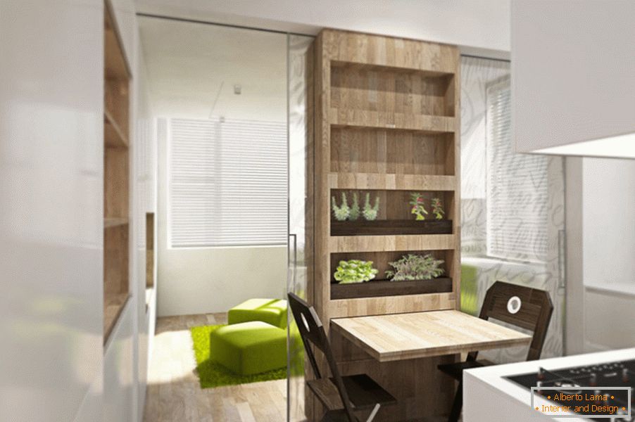 Transformator za dizajn apartmana: blagovaonica u kuhinji