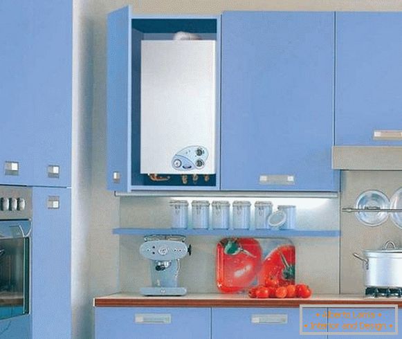 mali dizajn kuhinje s fotografijom plinskog stupca, fotografija 39