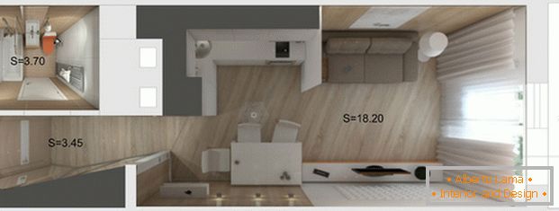 dizajn mali studio apartman 25 кв м 