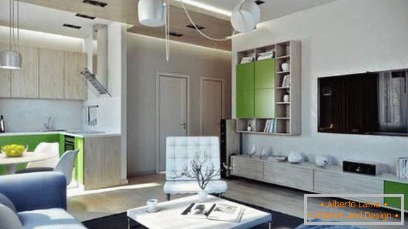 Dizajn malog studio apartmana u Hruščovu - fotografije u modernom stilu
