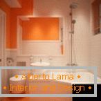 Kupaonica s unutrašnjosti narančasto-bijele