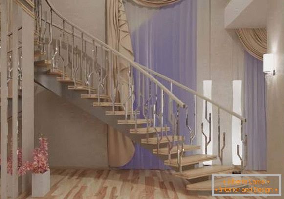 Ideja dizajna dvorane sa stubištem u unutrašnjosti privatne kuće