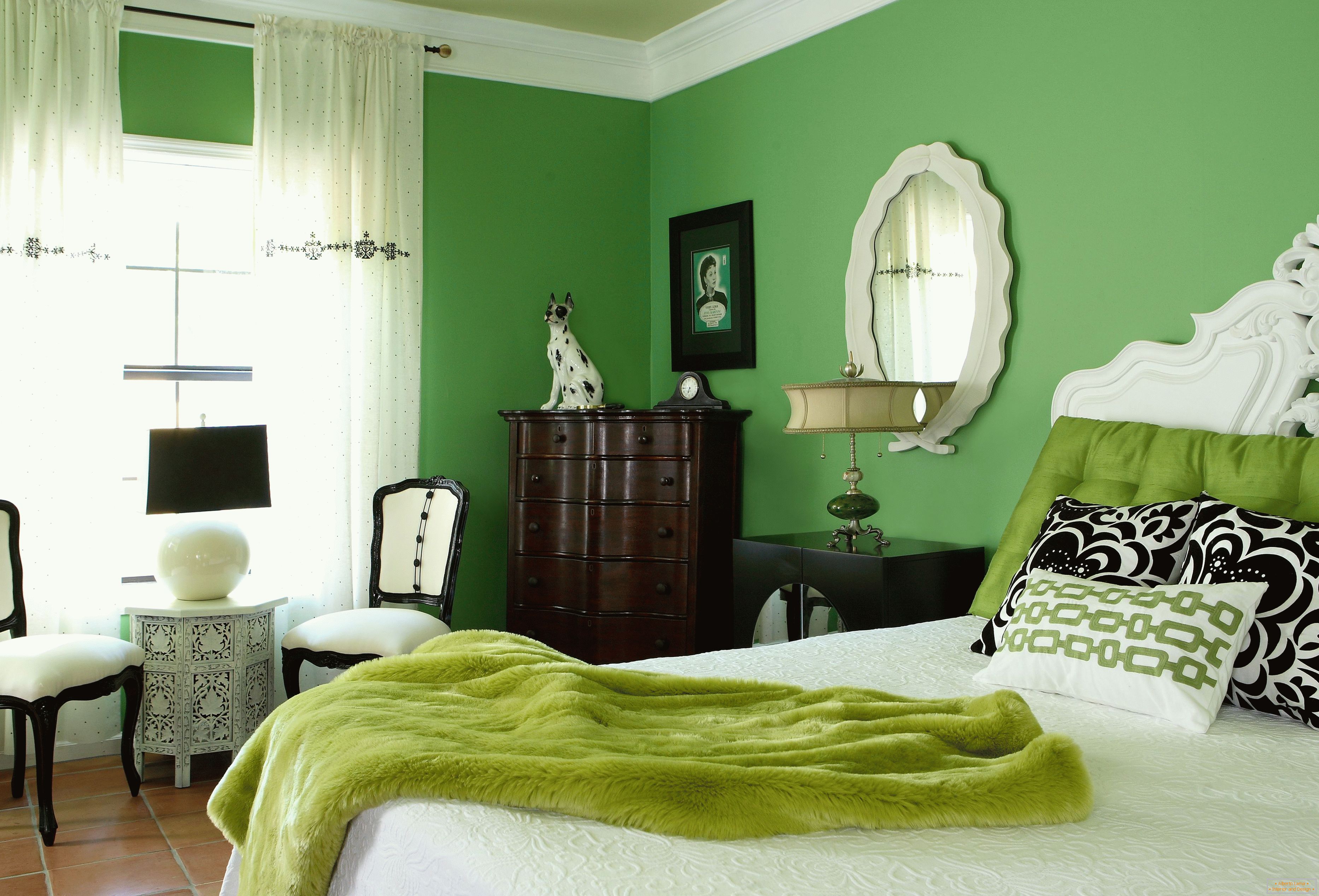 Spavaća soba u zelenim bojama