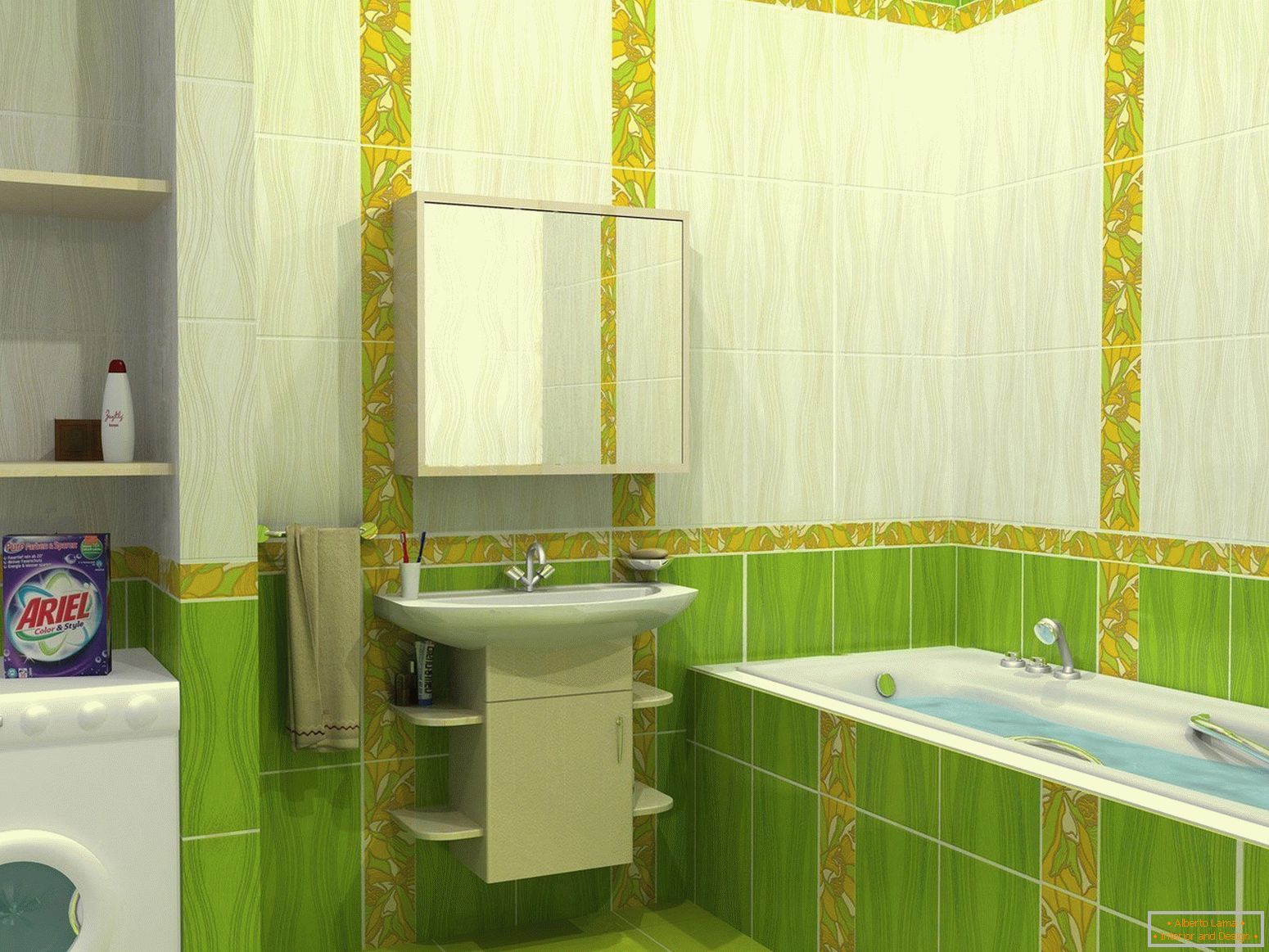 Oblikovanje kupaonice u zelenim tonovima