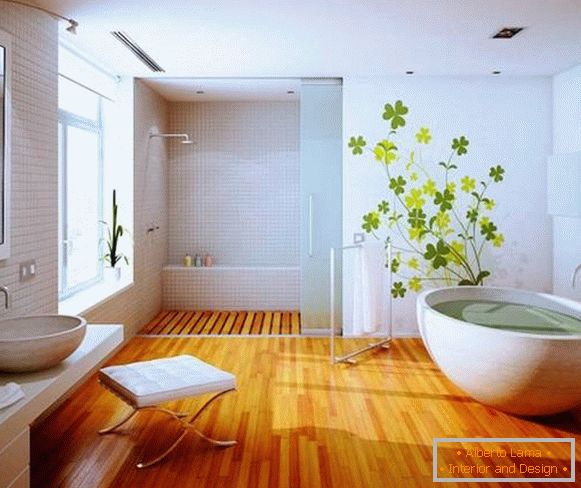 Kupaonica s drvenim podovima