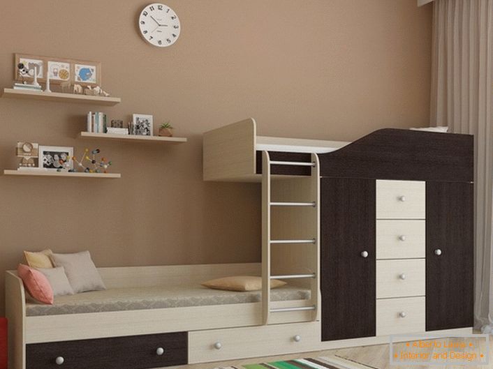 Kreativno uređenje dječje spavaće sobe wenge će se uklopiti u interijer bilo kojeg stila. 