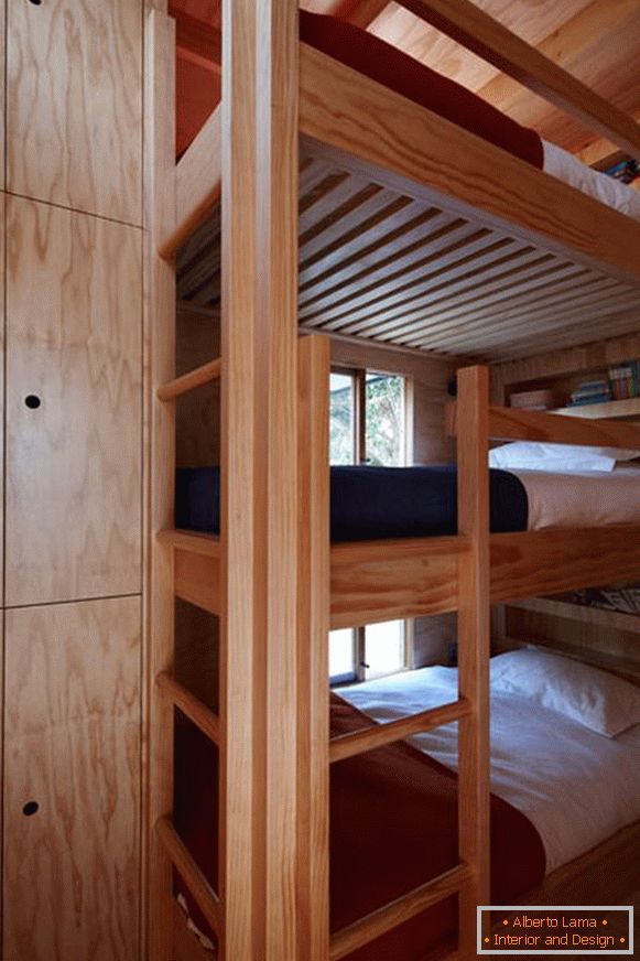 Spavaća soba male kućice na Novom Zelandu