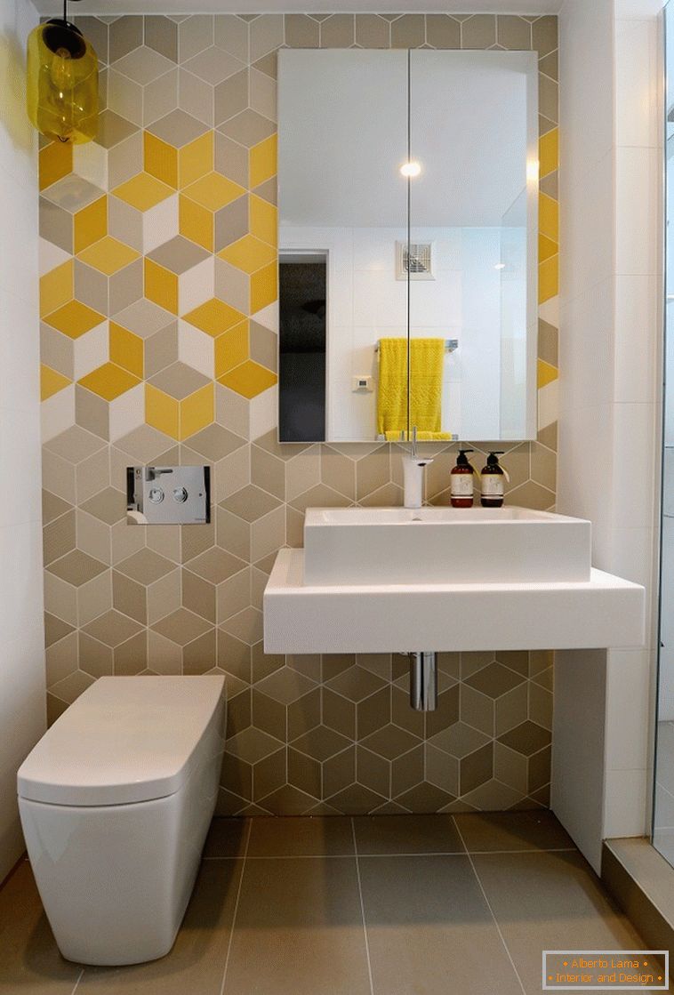 Geometrijski uzorak u dizajnu kupaonice