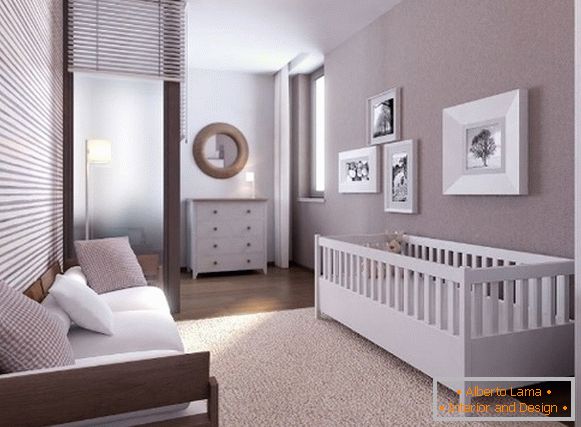 кофейный spavaća soba s dječjim krevetom