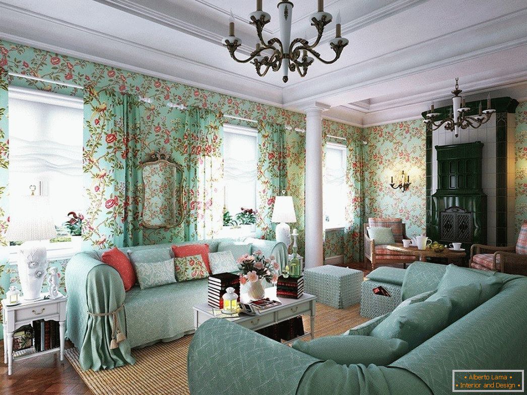 Klasični interijer dnevne sobe u privatnoj kući