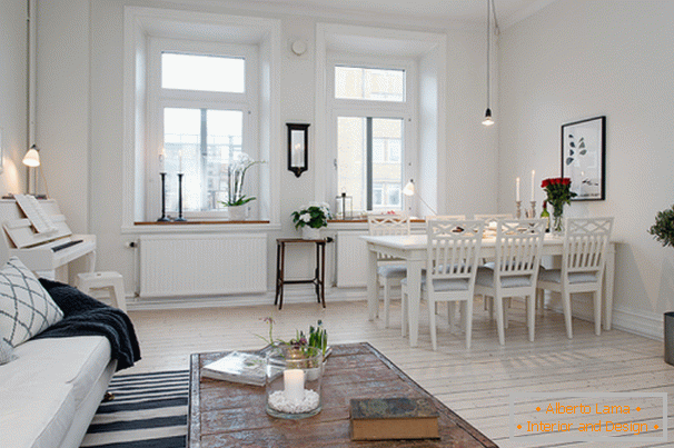 Dnevni i blagovaoni apartmani u skandinavskom stilu u Göteborgu