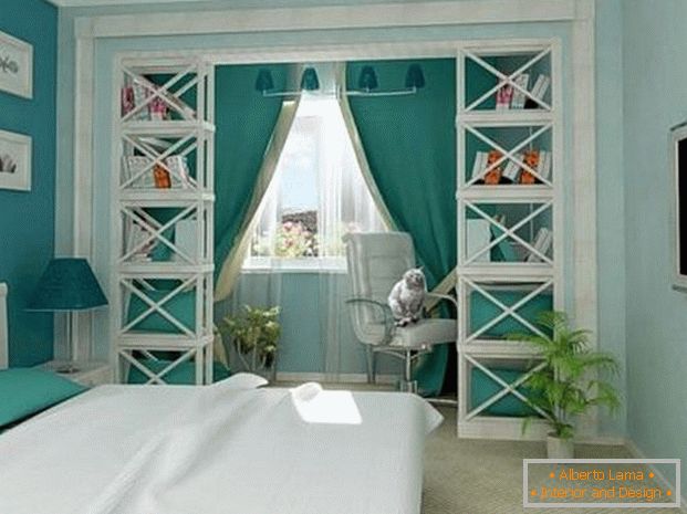 Mediteranskog stila u unutrašnjosti spavaće sobe