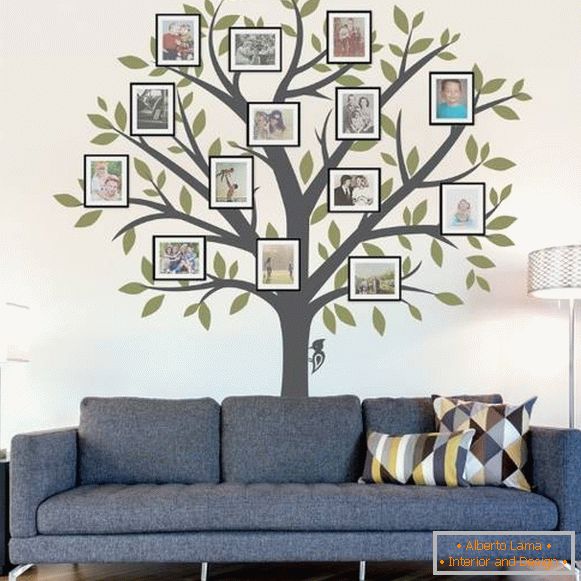 Obiteljsko stablo - naljepnica za uređenje zidova
