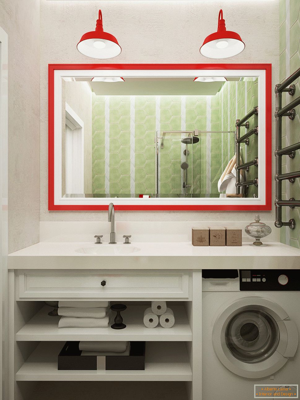 Kupaonica dizajn u svijetlim bojama - фото 3