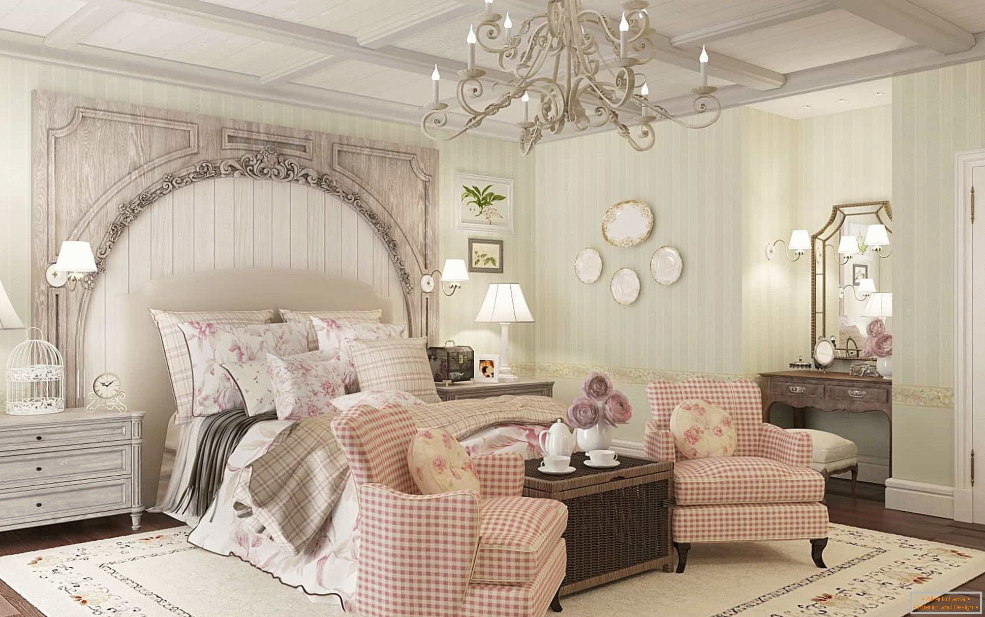 Romantična spavaća soba u stilu Provence