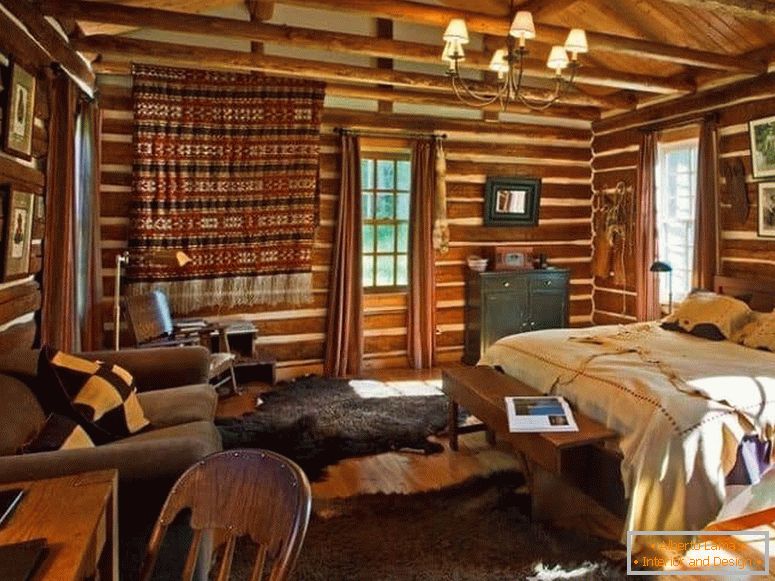 Spavaća soba u seoskom domu u stilu zemlje