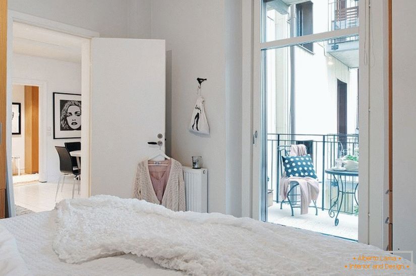 Spavaća soba apartman-studio u skandinavskom stilu