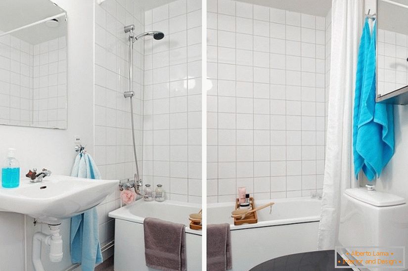 Studio apartmani u kupaonici u skandinavskom stilu