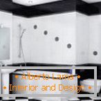 Crni i bijeli kavez u kupaonskom dizajnu