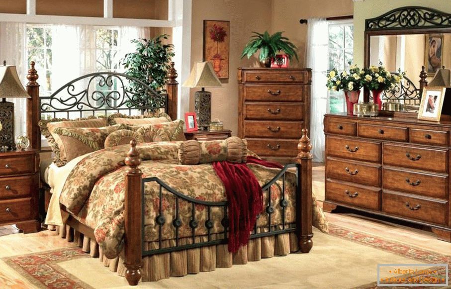 Spavaća soba postavljena u vintage stil