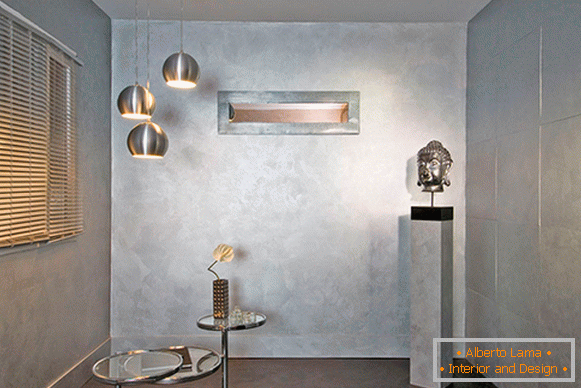 Dekorativna boja za zidove u stanu s metalnim efektom