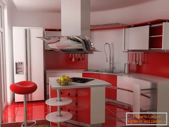 Crveni dizajn kuhinje Slika 21