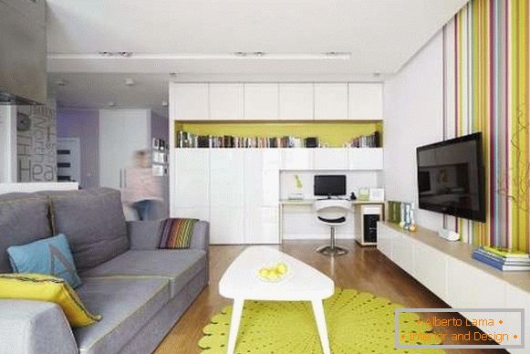 Mali studio apartman u svijetlim bojama i modernim stilom