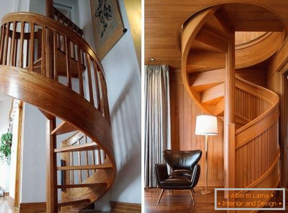 Vijci stubišta od drva u privatnoj kući