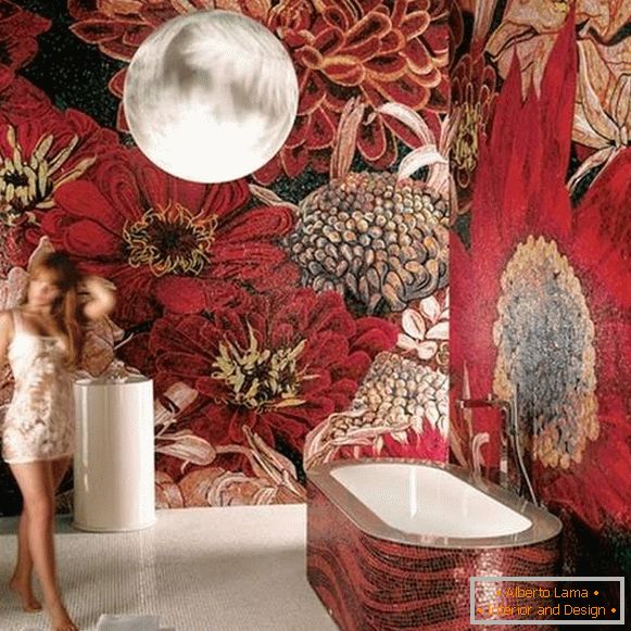 Prekrasan mozaik pločica u kupaonici