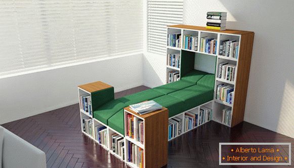 Krevet s policama za knjige