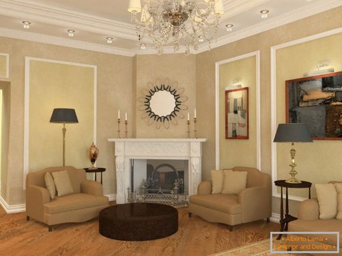 Gost soba u neoklasičnom stilu u velikom seoskom domu uspješnog francuskog poduzetnika.