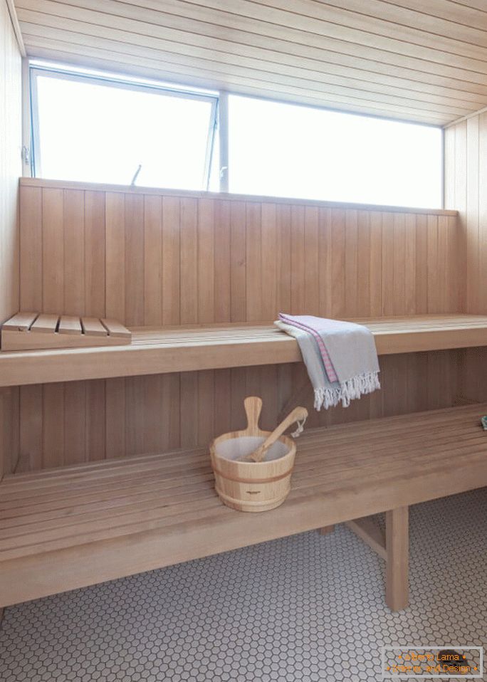 Unutrašnjost male sauna