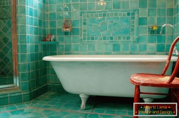 Turquoise kupaonica pločica u stilu Provence