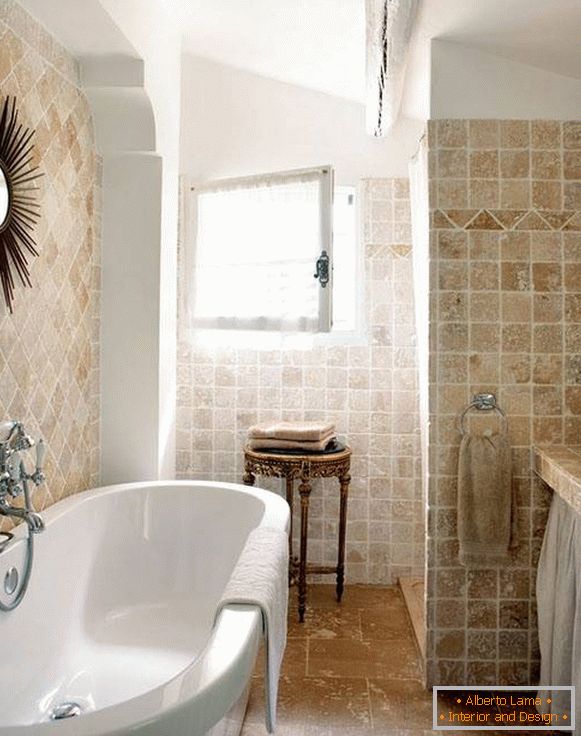 Crijep za kupaonicu ispod kamena u stilu Provence